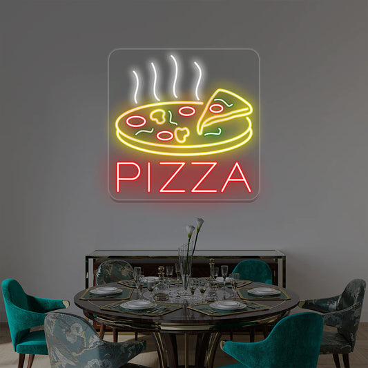 Eurotex Pizza Decor Neon Signs | LED Cafe Signs & Coffee Shop Decor (24In x 24In)