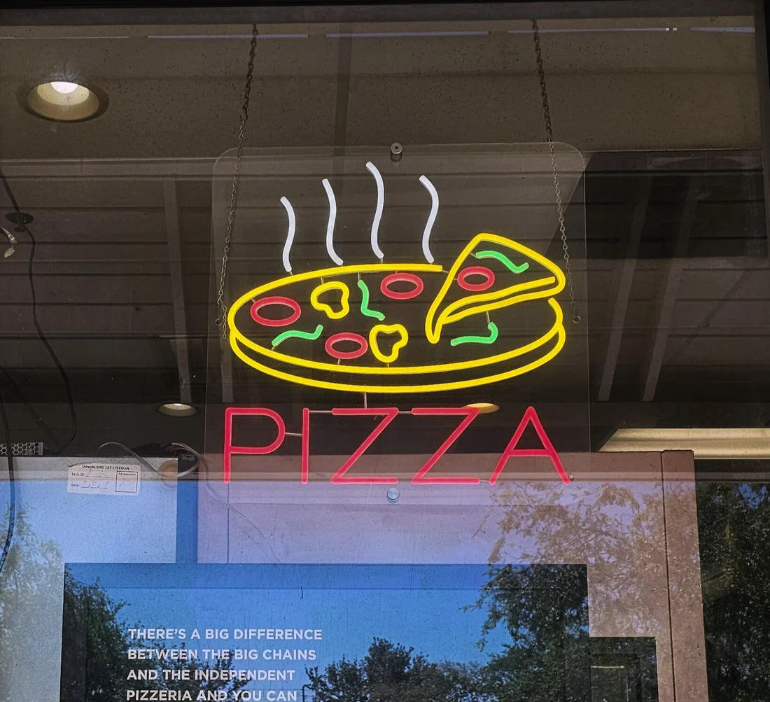 Eurotex Pizza Decor Neon Signs | LED Cafe Signs & Coffee Shop Decor (24In x 24In)