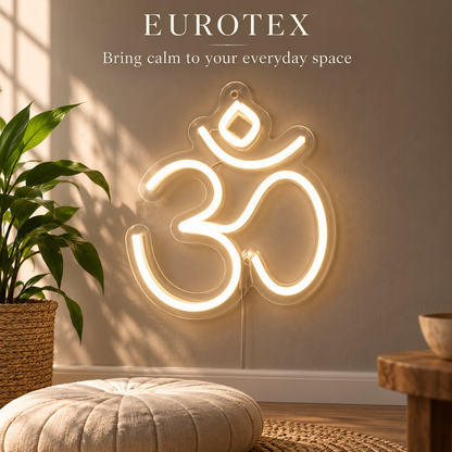 Om LED Neon Sign – Warm White ॐ Light for Home Mandir
