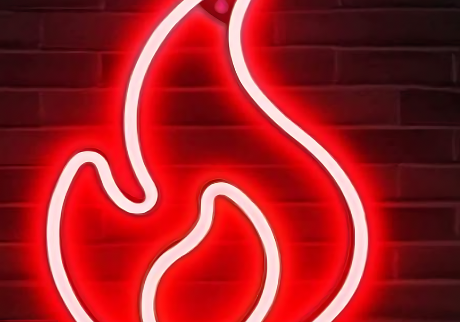 Eurotex Fire Neon Sign - 4x5 In, Red