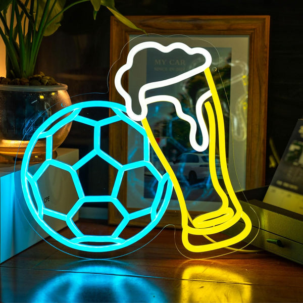 Football Fan LED Neon Sign – Man Cave & Sports Bar