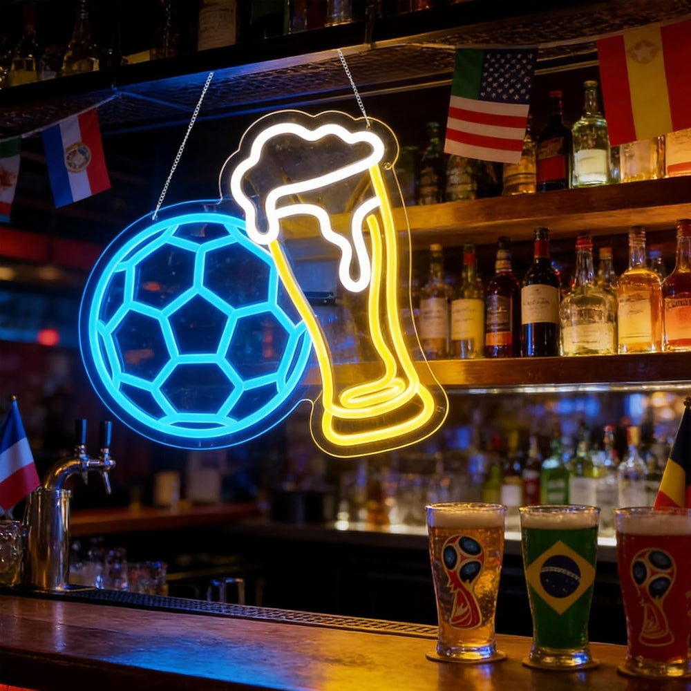 Football Fan LED Neon Sign – Man Cave & Sports Bar