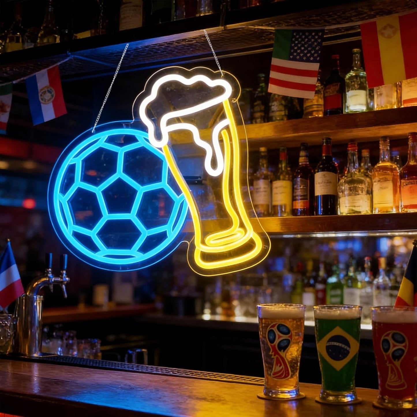 Football Fan LED Neon Sign – Man Cave & Sports Bar