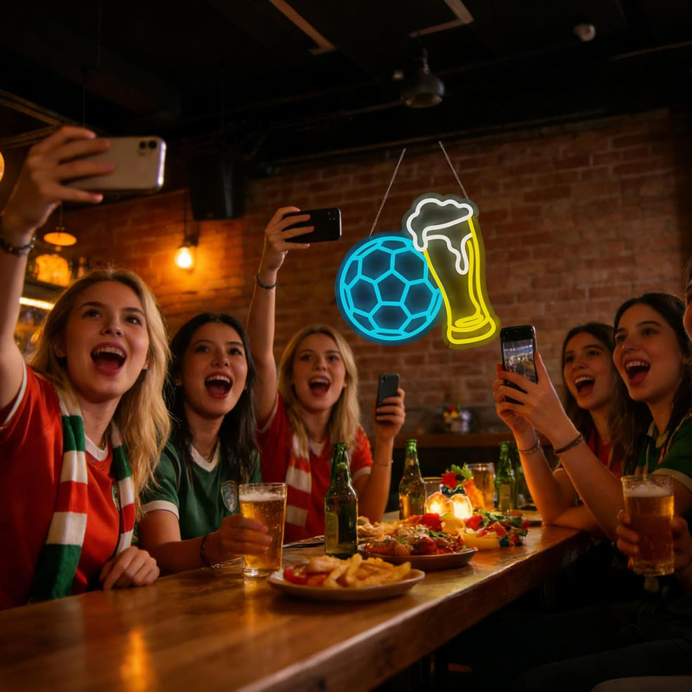 Football Fan LED Neon Sign – Man Cave & Sports Bar