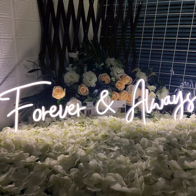 Eurotex Forever & Always Neon Sign for Wedding, Sangeet & Reception (Warm White)