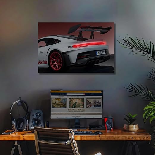 Fabsouk Neon Sign Board Supercar Poster for Bedroom, Living Room, Gift Wall Decor (GT3)