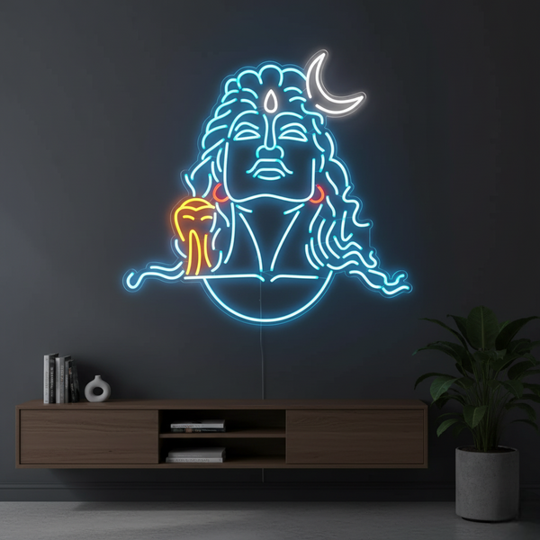 Shiv Ji Custom Neon Sign Online | Personalized Neon Light for Any Space (30In x 30In)