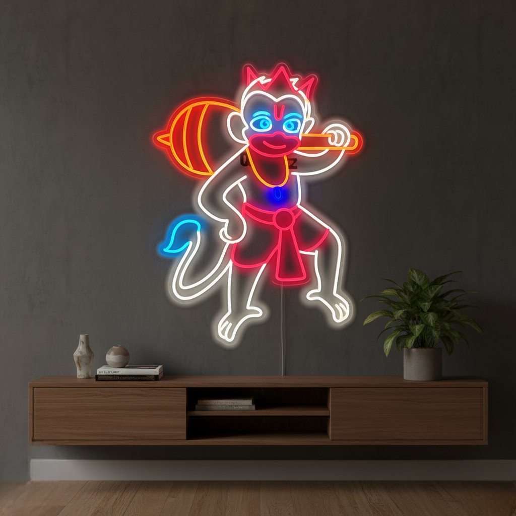 Hanuman Ji Create Your Own Neon Sign | Affordable Custom LED Neon Lights (24In x 36In)