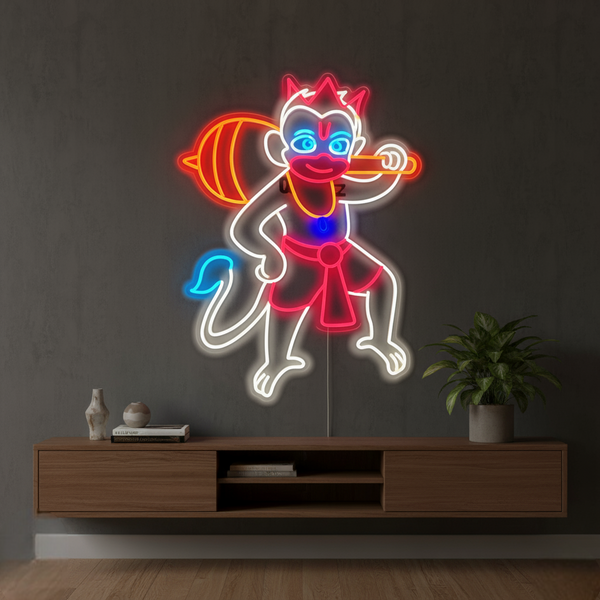 Hanuman Ji Create Your Own Neon Sign | Affordable Custom LED Neon Lights (24In x 36In)