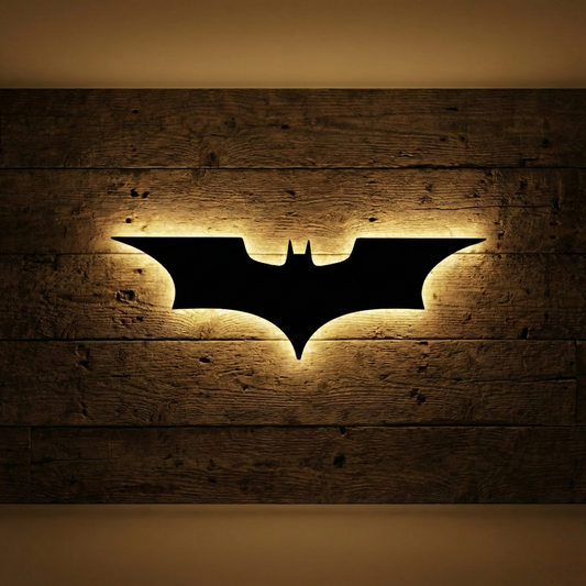 Batman Backlit Stained Glass Wall Art – Artistic LED Wall Décor for Elegant Interiors