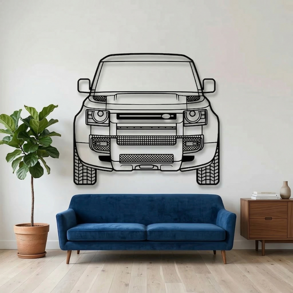 Defender Front View Modern Black Acrylic Wall Art | Luxury Decor for Living Rooms