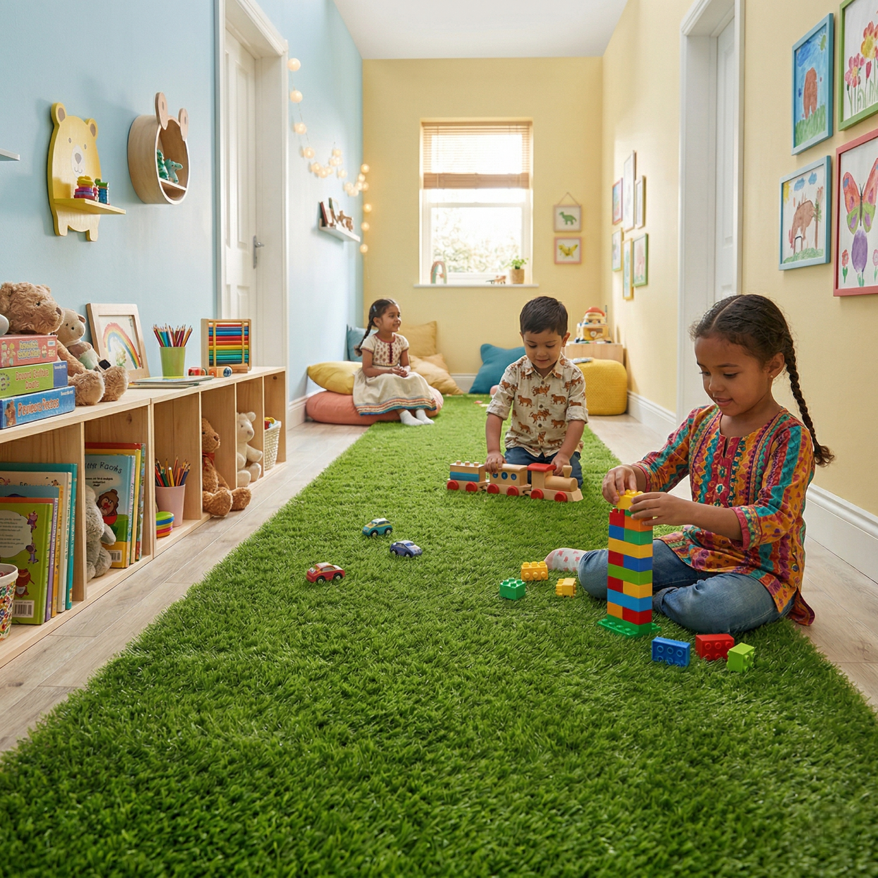 Synthetic Artificial Grass Turf | Fake Grass for Balcony & Garden | Astro Turf | Realistic Lawn Carpet - 3ft x 15ft