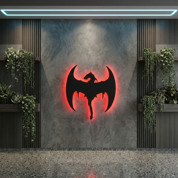 Dragon Backlit Acrylic Wall Art with LED Glow – Luxury Statement Wall Décor