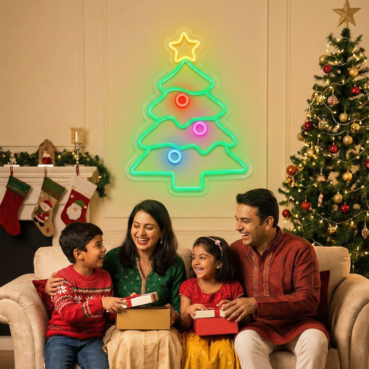 Christmas Tree Neon | Festive LED Neon Lights Décor (36In x 20In)