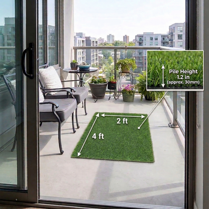 Artificial Turf Balcony Strip | Fake Lawn Grass | Synthetic Grass Matting for Balcony 40mm (2ft x 4ft)