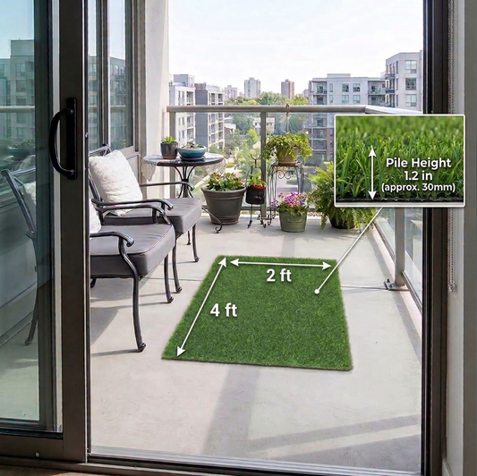 Artificial Turf Balcony Strip | Fake Lawn Grass | Synthetic Grass Matting for Balcony 40mm (2ft x 4ft)