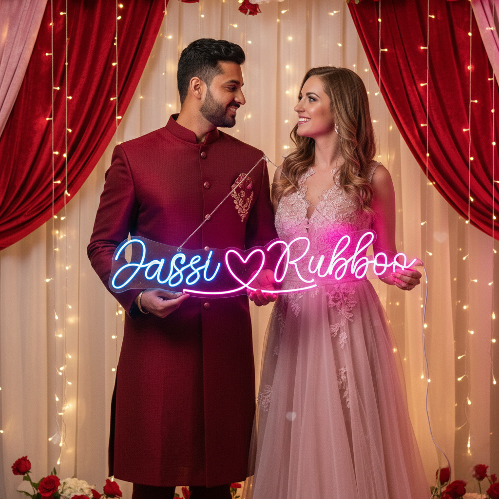 Custom Neon Sign for Couple – Couple Name LED Neon Lights for Special Moment