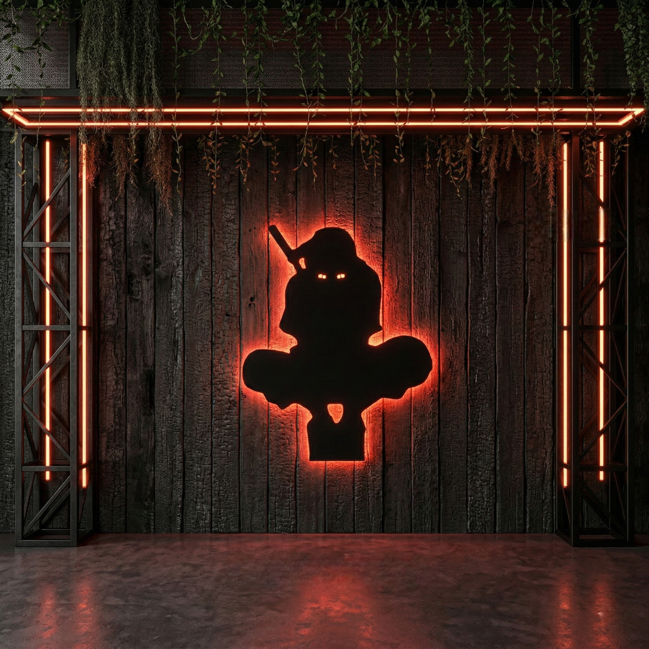 Itachi Uchiha Backlit Metal Wall Art with LED Glow – Luxury Statement Wall Décor