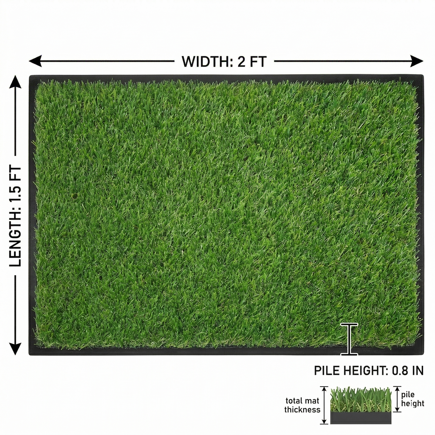 Premium Artificial Grass for Door Mat | Synthetic Turf Grass | Fake Grass Carpet, Natural Look (1.5 x 2 Ft)