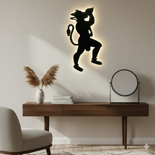 Hanuman Ji LED Backlit Wall Art – Modern Backlit Wall Décor