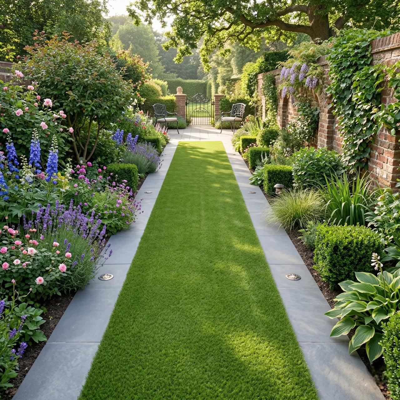 Artificial Turf Grass Carpet | Fake Lawn Grass | Synthetic Grass Matting for Balcony, Garden & Outdoor Use - 3ft x 10ft