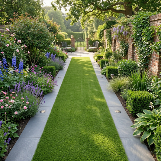 Artificial Turf Grass Carpet | Fake Lawn Grass | Synthetic Grass Matting for Balcony, Garden & Outdoor Use - 3ft x 10ft