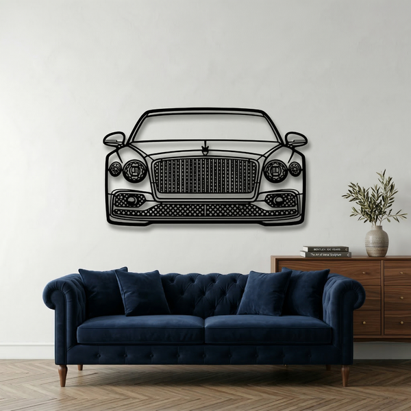 2023 Flying Spur Front View Large Acrylic Wall Art & 3D Black Decor | Statement Gallery Pieces