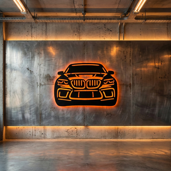 Car Backlit Canvas Wall Art with LED Lighting – Modern Illuminated Wall Decor
