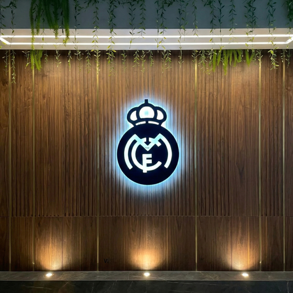 Real Madrid Backlit Canvas Wall Art with LED Lighting – Modern Illuminated Wall Decor