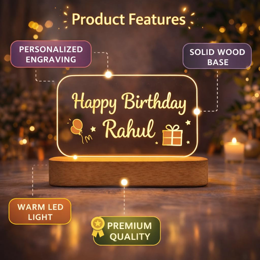 Eurotex Custom Happy Birthday Led Lamp for Couple And Gift