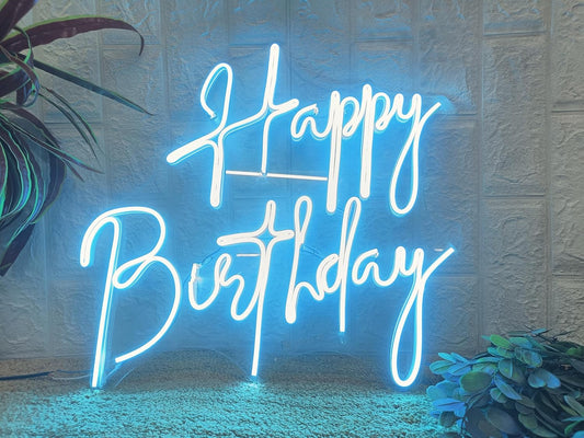 Neon Sign Board for Bedroom, Living Room, Gaming Room Decor, Gift for Birthday and Anniversary (Happy Birthday)