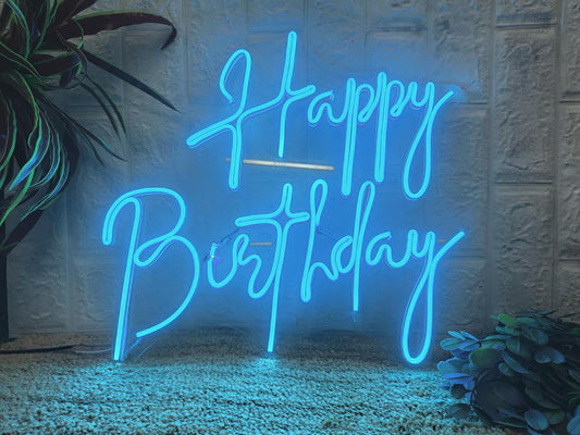Neon Sign Board for Bedroom, Living Room, Gaming Room Decor, Gift for Birthday and Anniversary (Happy Birthday)