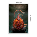 Eurotex Shree Hanuman Wall Posters, HD Posters for Rome, Pack of 4 (A3, 12 x 18 In) Eurotex