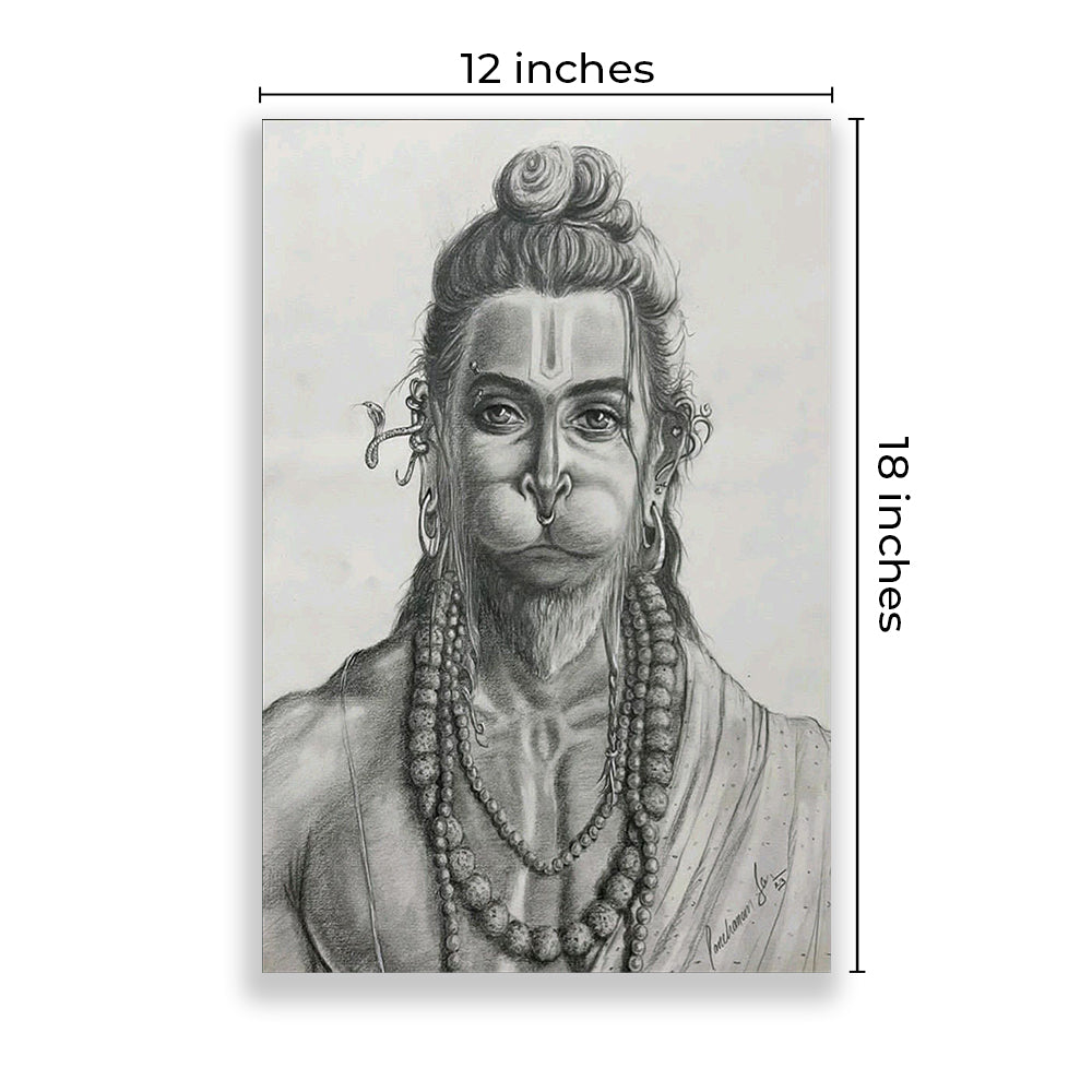 Eurotex Shree Hanuman Wall Posters, HD Posters for Rome, Pack of 4 (A3, 12 x 18 In) Eurotex