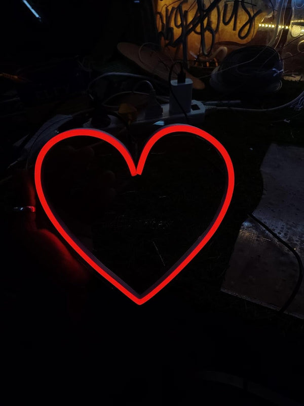Heart Custom LED Neon Light Board | Your Name in Bright Neon