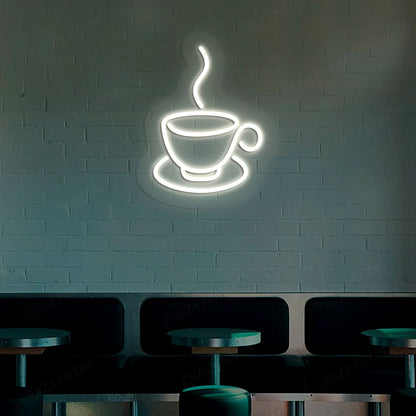 Hot Cup of Coffee Neon Signs & Cafe LED Lights | Shop Coffee Shop Signage (18In x 18In)