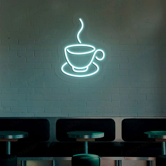 Hot Cup of Coffee Neon Signs & Cafe LED Lights | Shop Coffee Shop Signage (18In x 18In)