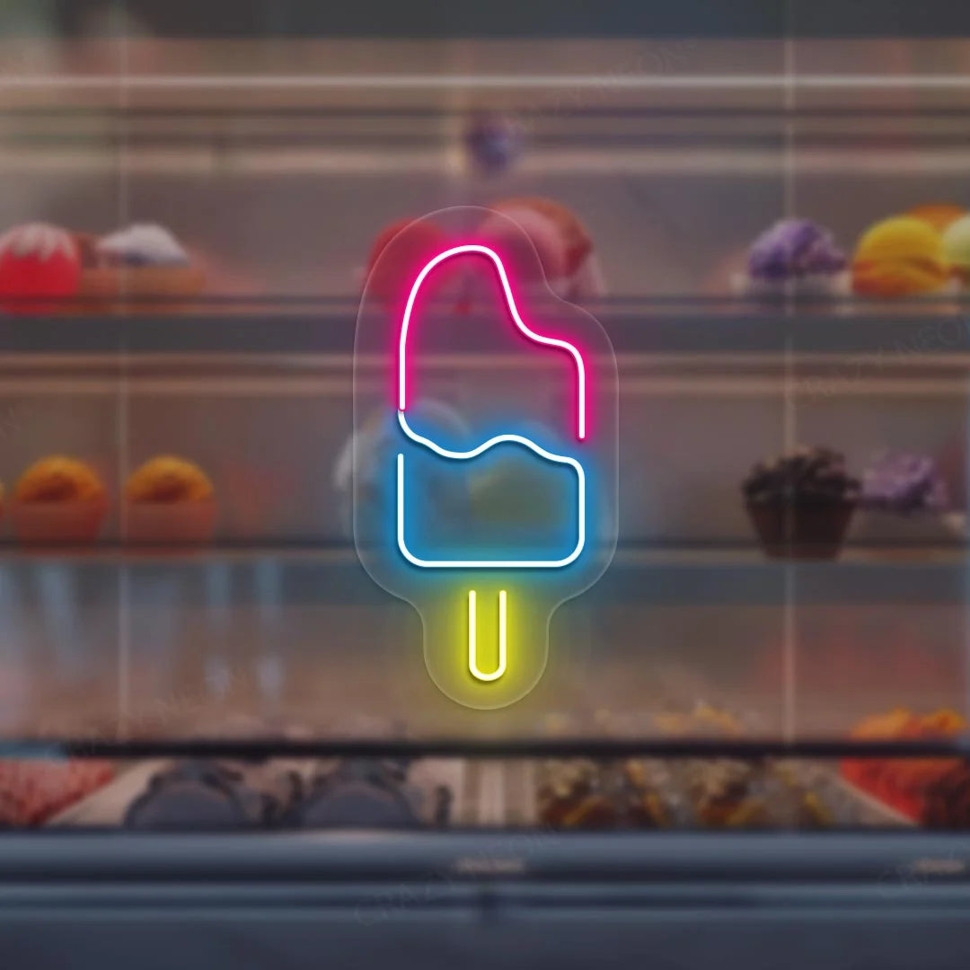 Ice Cream Bar Neon Signs | Retro American Restaurant Neon Lights (6In x 12In)