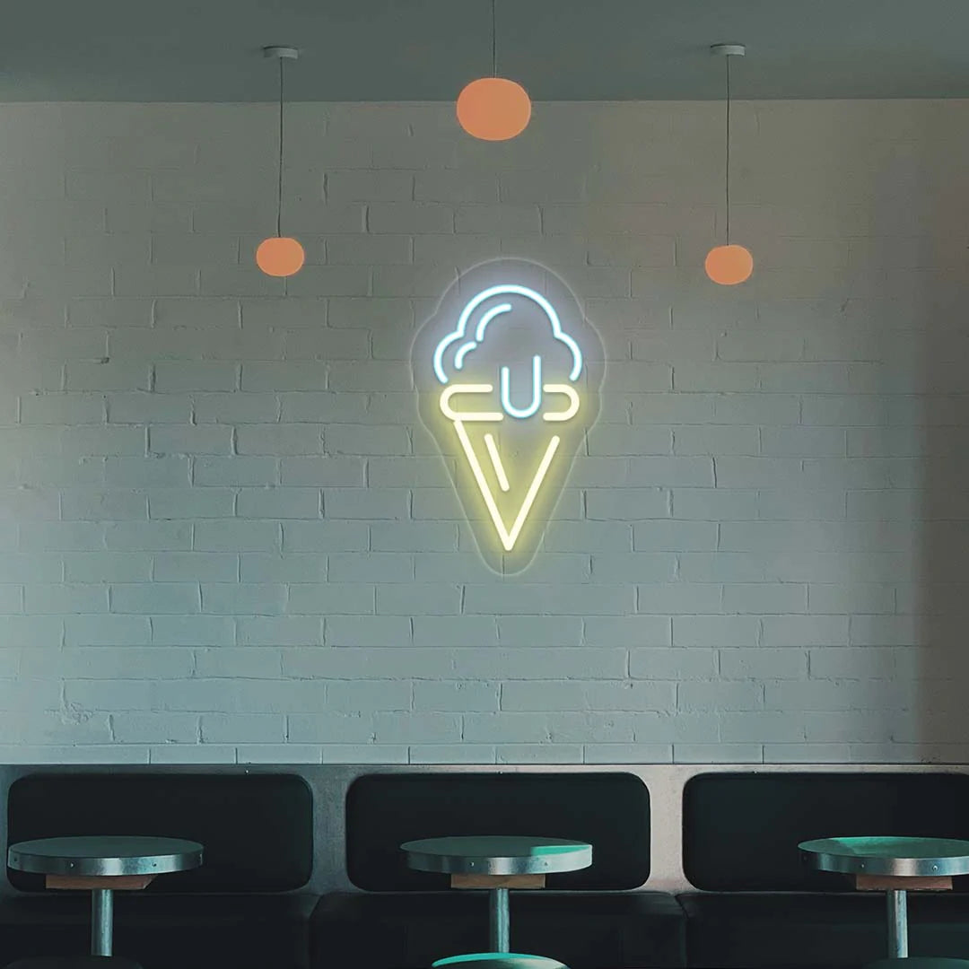 Ice Cream Neon Signs & Cafe LED Lighting | Coffee Shop Neon Sign (6In x 15In)