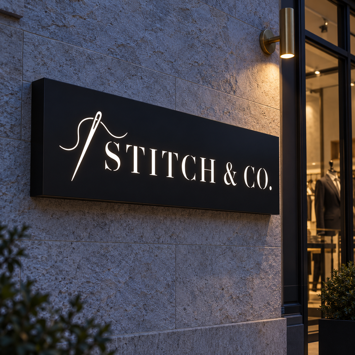 ACP Stencil-Cut LED Sign Board 6x2 ft