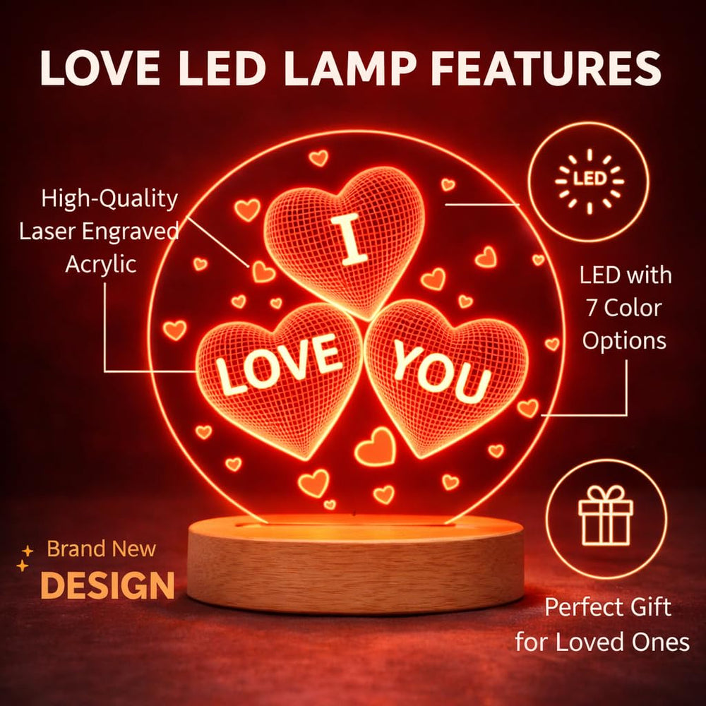 Eurotex Circle I Love You Custom Led Lamp for Couple And Gift