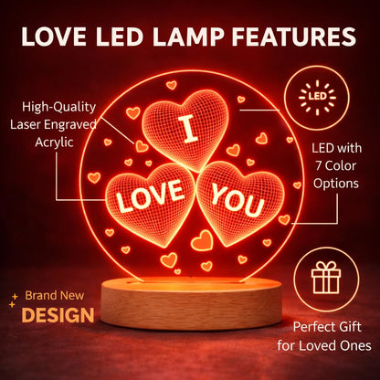 Eurotex Circle I Love You Custom Led Lamp for Couple And Gift