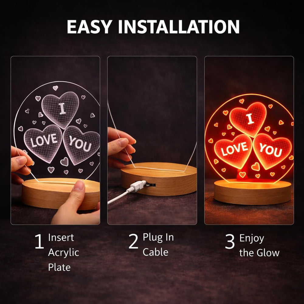 Eurotex Circle I Love You Custom Led Lamp for Couple And Gift