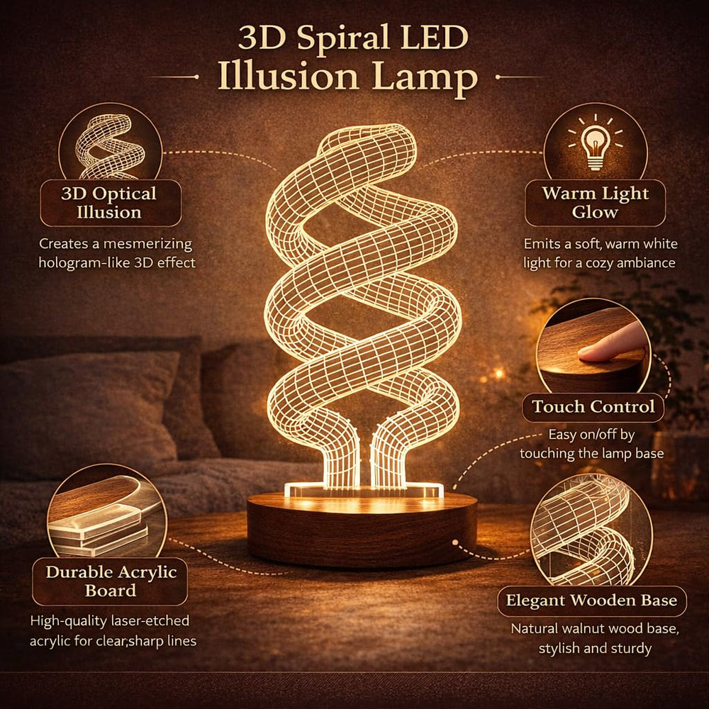 Eurotex Custom Infinite Bulb Led Lamp for Couple And Gift