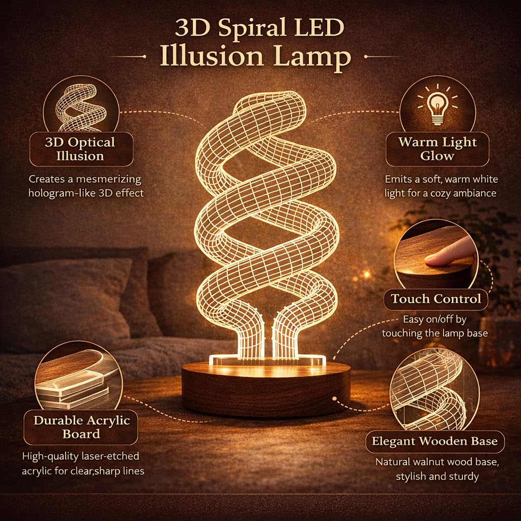 Eurotex Custom Infinite Bulb Led Lamp for Couple And Gift