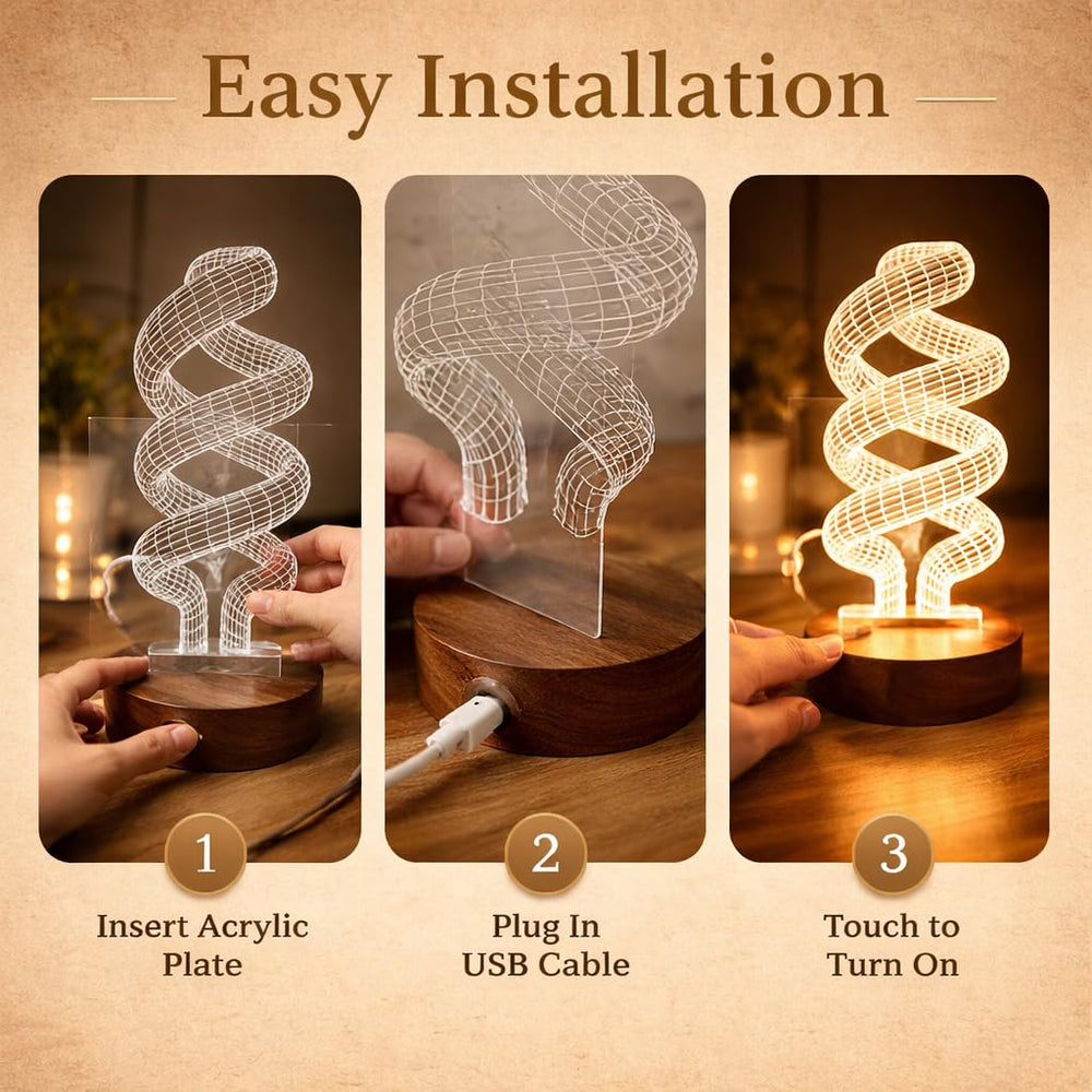 Eurotex Custom Infinite Bulb Led Lamp for Couple And Gift