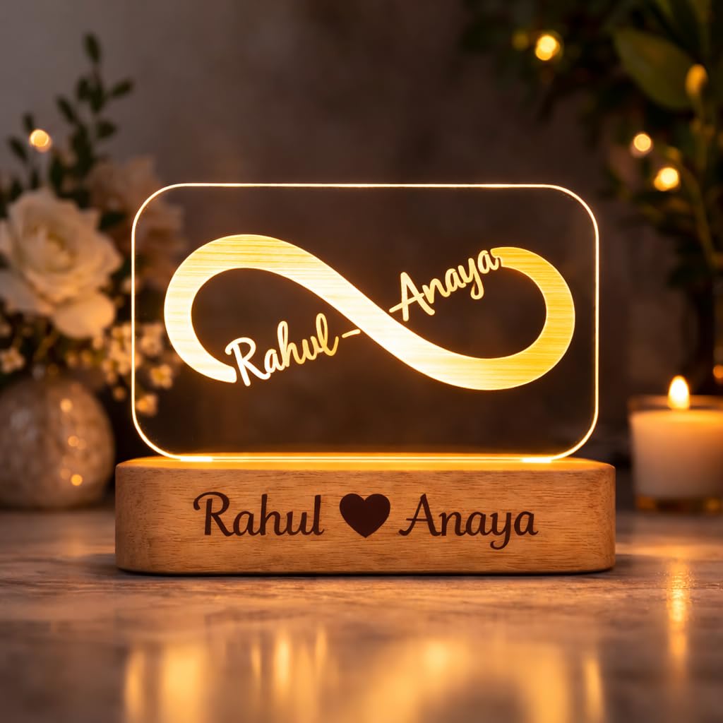 Eurotex Custom Infinity Couple Led Lamp for Couple And Gift