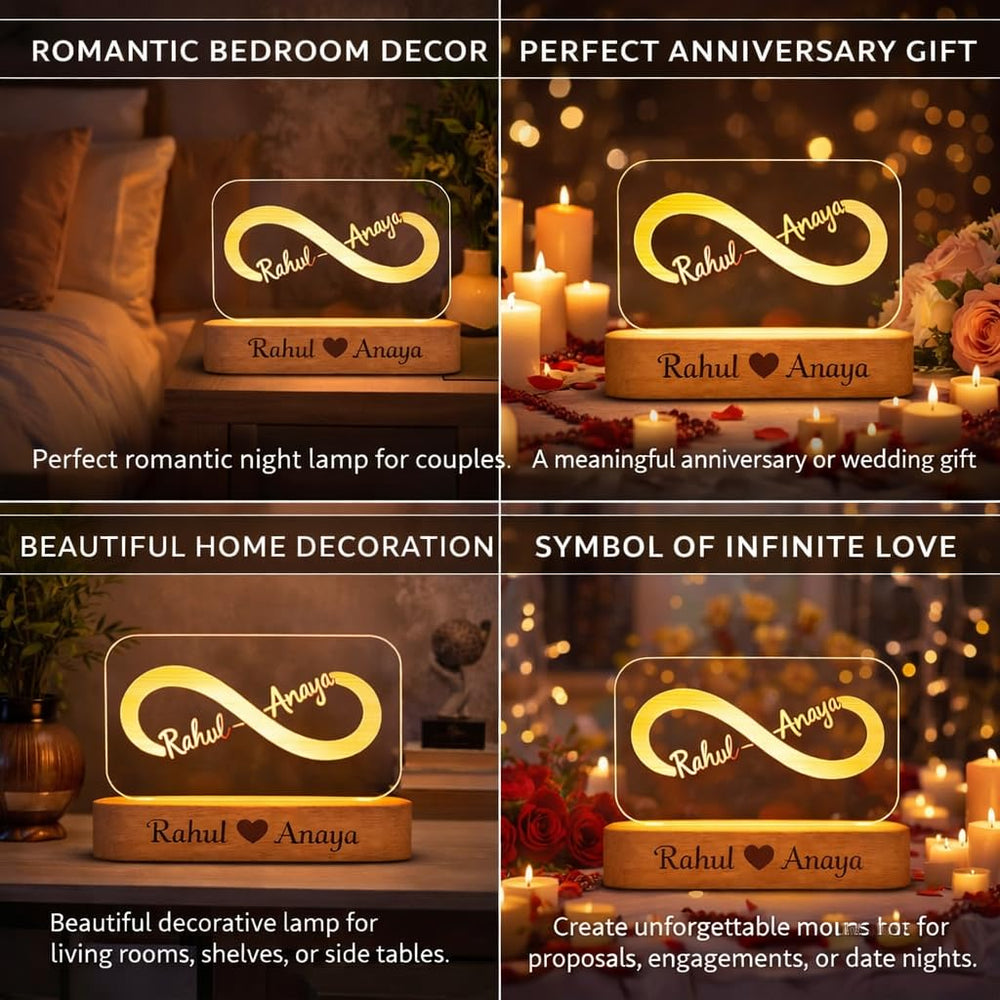 Eurotex Custom Infinity Couple Led Lamp for Couple And Gift