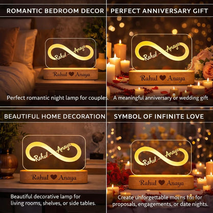 Eurotex Custom Infinity Couple Led Lamp for Couple And Gift