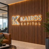 Halo Back-Lit SS Metal Letters – Luxury Office Logo Sign